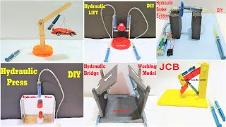 6 hydraulic science projects working model | DIY | howtofunda