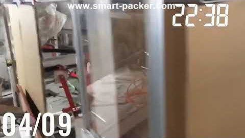 Big carton box automatic forming cartoning erecting  feeding machine testing video