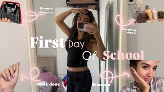 FIRST DAY OF SCHOOL 📚✏️(preparations🫧 vlog🏫)