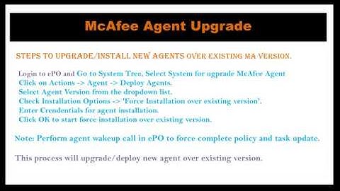 McAfee ePO 5.9 -  Steps to upgrade McAfee Agent software