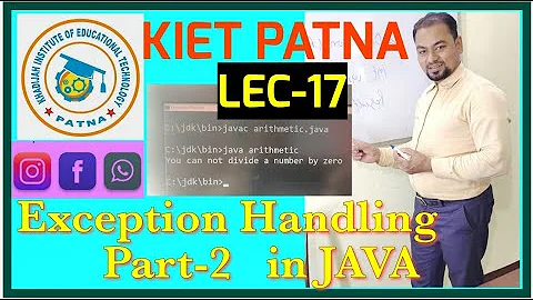 Exception Handling Part-2 JAVA Lec-17 HINDI/URDU