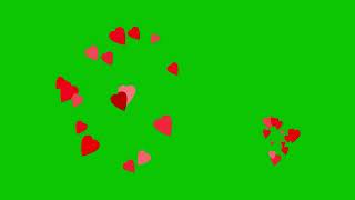 Hearts Animated (Free Green Screen 1 Min)