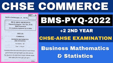 BMS Board Question Paper 2022 II CHSE AHSE ODISHA II +2 2ND YEAR COMMERCE II #chseodisha