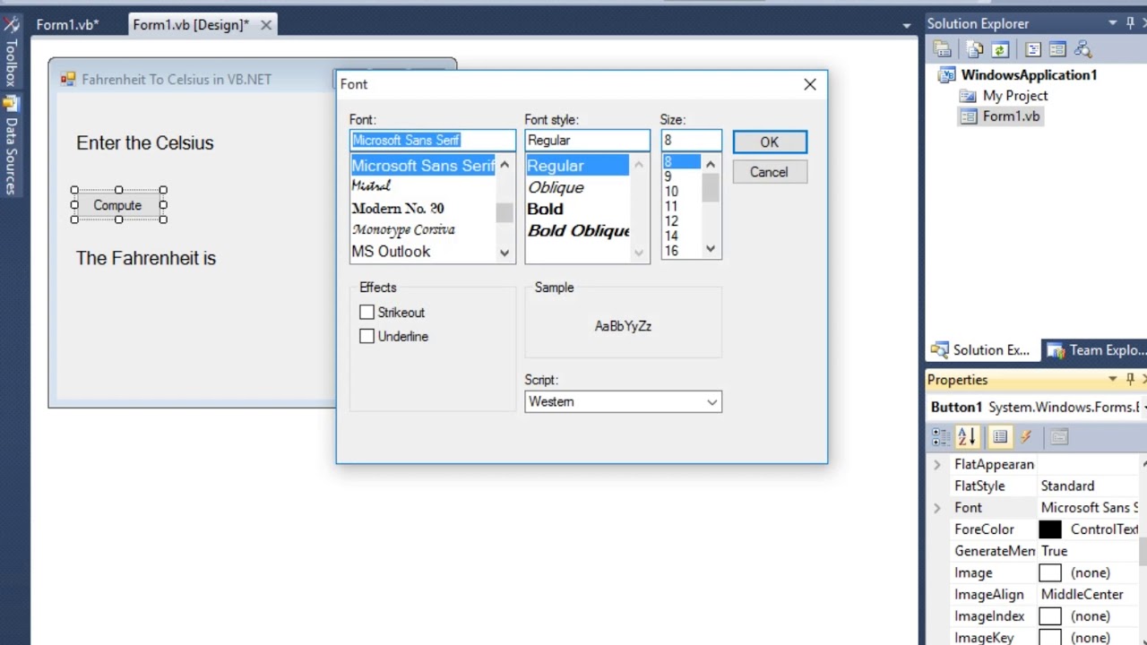 Fahrenheit To Celsius Converter In Vb Net You