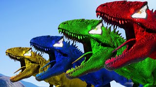 🔴All Jurassic Red T-REX vs. Green DINOSAUR Dilophosaurus, Karnotaurus, Triceratops - Fallen Kingdom?