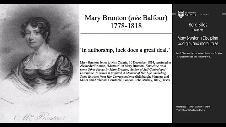 Rare Bites: Mary Brunton's Discipline: bad girls a...