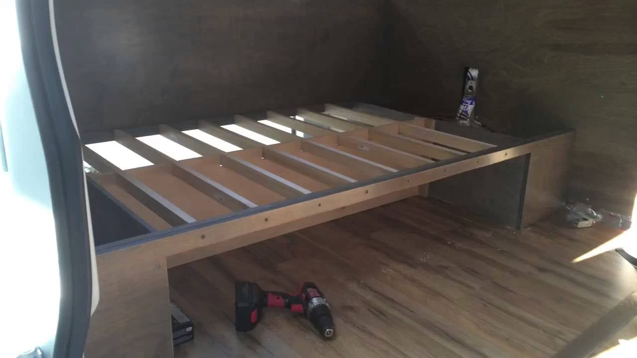 In Detail Van Build; The Bed! - YouTube