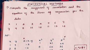 Coefficient of Correlation & Lines of Regression | Problem 1 | Statistical Methods