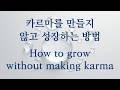 카르마를 만들지 않고 성장하는 방법 (How to grow without making karma)