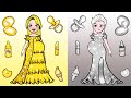 Paper Dolls Dress Up - Gold Rapunzel And Silver Elsa Challenge Paper Craft - Woa Doll Channel