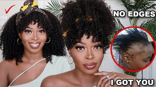 NO EDGES⁉️‍️NEWTHE PERFECT HEADBAND WIG NO Glue, NO Gel, NO Lace| Beginner Natural Hair Wig