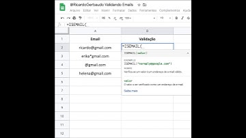 Fórmula para Validar E-mails no Google Planilhas