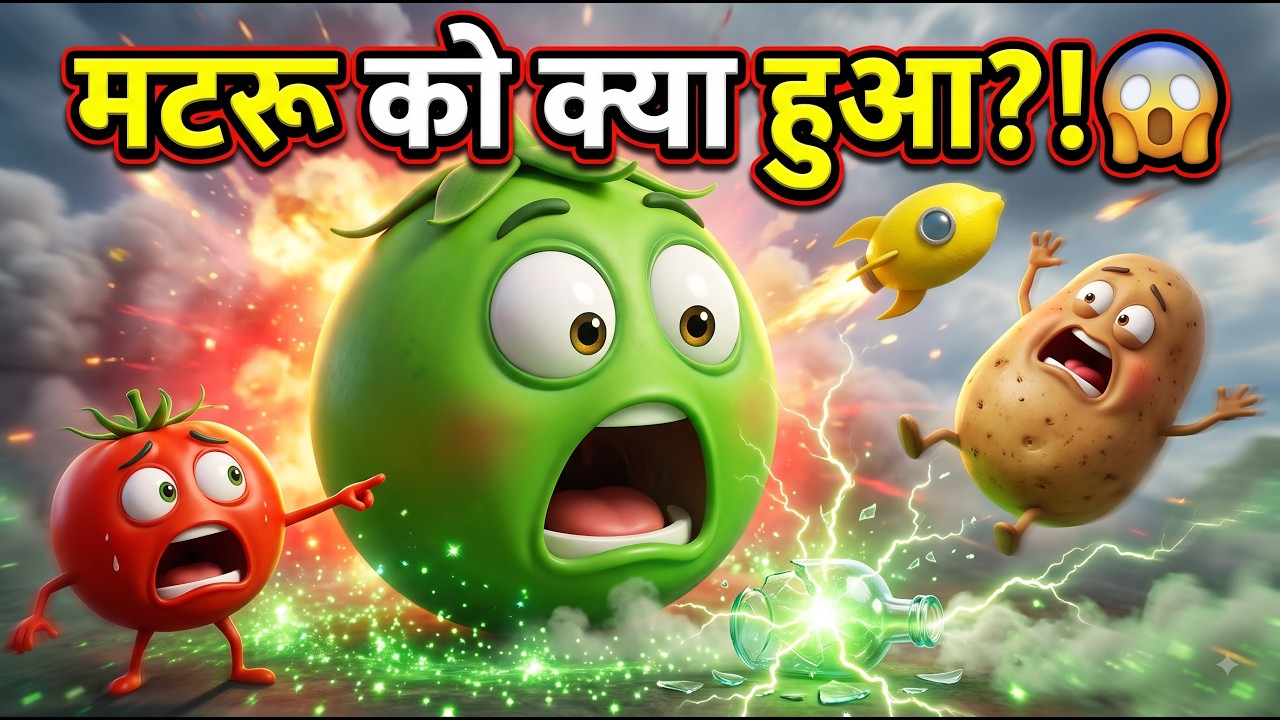 मटरू अचानक इतना बड़ा कैसे हो गया? 😱 | Hindi Cartoon Stories for Kids | Fun Vegetable | Hindi Cartoon by KidsStories