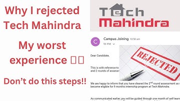 Why I rejected Tech Mahindra || My worst experience #techmahindrahiring #techmahindrajobs