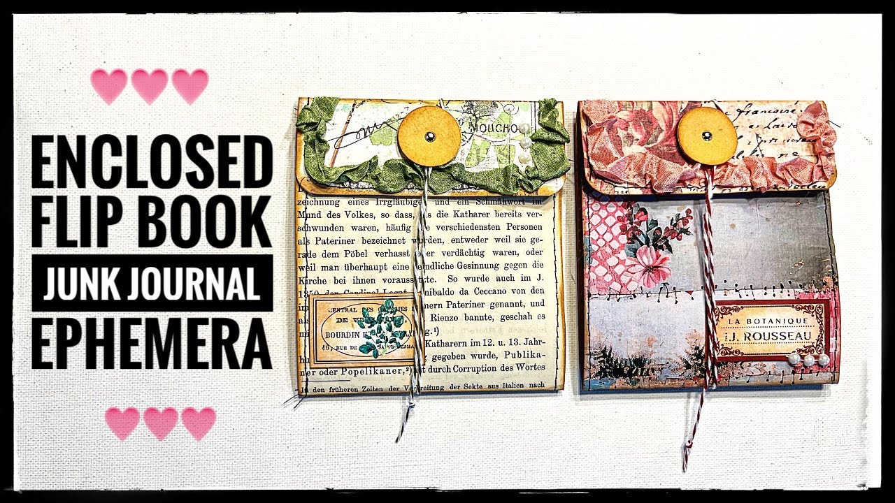 Junk Journal Ephemera - Enclosed Flip Books - YouTube