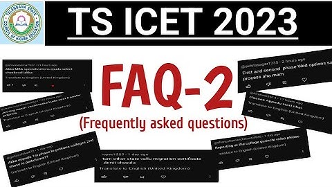 TS ICET 2023 Frequently asked questions (FAQ-2).