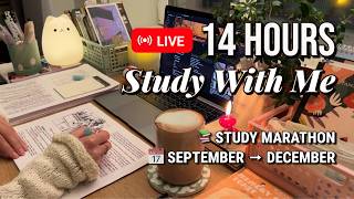 🍂 STUDY MARATHON 14 HOURS 🔥 Pomodoro 50/10 | Max Focus Session