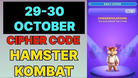 Hamster Kombat Dev Game Daily Cipher 29 & 30 October | Hamster Kombat Daily Cipher Code 29 October