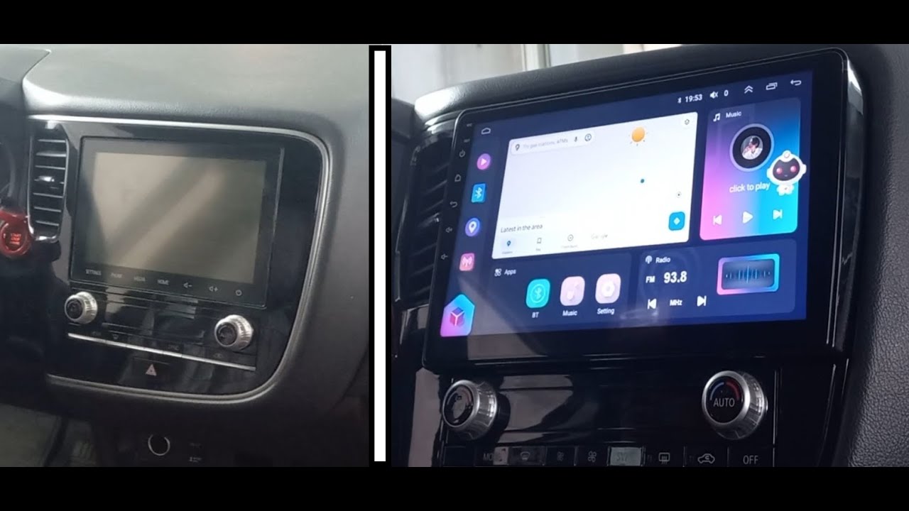 Как установить Android Auto Carplay Head Unit магнитола на Mitsubishi Outlander 2012 - 2018