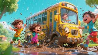 Splashy Mud Adventure on the Bus 🚌💦 | Nursery Rhymes & Kids Songs
