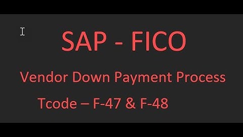 SAP_FICO - Vendor Down Payment Process