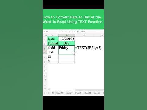 How to Convert Date to Day of the Week in Excel Using TEXT Function # ...