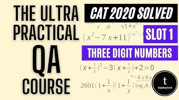 CAT 2020 QA Slot 01 Solved | Numbers | PnC |  Counting Methods | Three Digit Numbers | Moderate