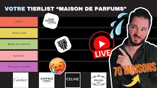 TIERLIST LIVE : 70 Maisons de Parfums sélectionnés par VOUS!