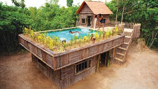 Built Most Beautiful Forest Wooden Houses with Garden and Swimming Pool