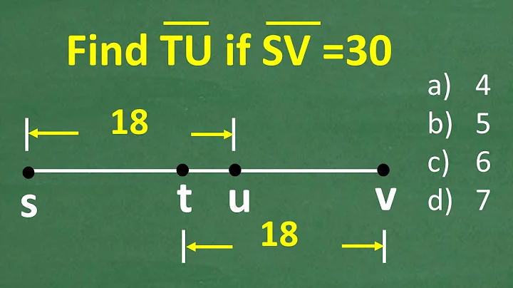 If SV = 30, what is TU=? A BASIC Math problem MANY will get WRONG!