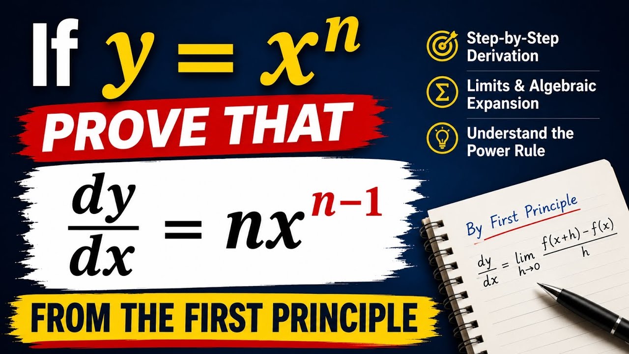 Proving dy/dx = nx^(n-1) from First Principles | Power Rule