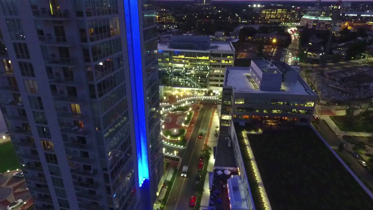 Stamford Harbor Point at night