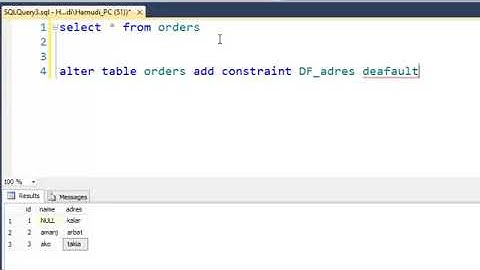 20 SQL CONSTRAINT ALTER DEFAULTSQL SERVER KURDISH TUTORIALS
