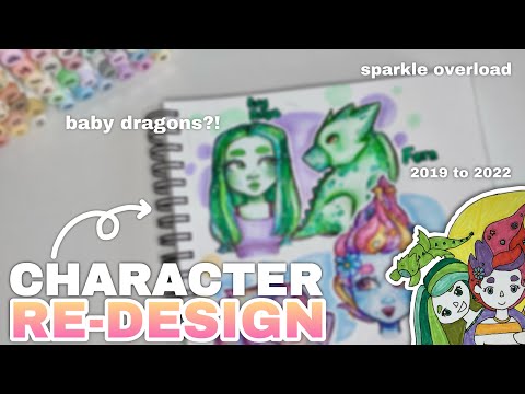 DRAWING FORGOTTEN CHARACTERS?? // Cute Dragons & OCs Re-design // Draw with Me