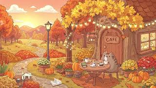 🍂 Pusheen’s Cozy Autumn Coffee 🍵 Relaxing Lofi Forest Vibes