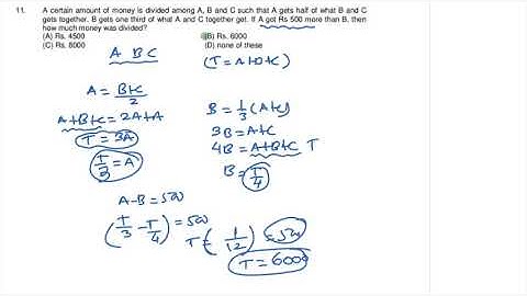 A certain amount of money is divided among A, B and C such that A gets half of what B and C