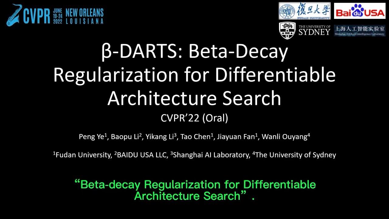β DARTS Beta Decay Regularization for Differentiable Architecture