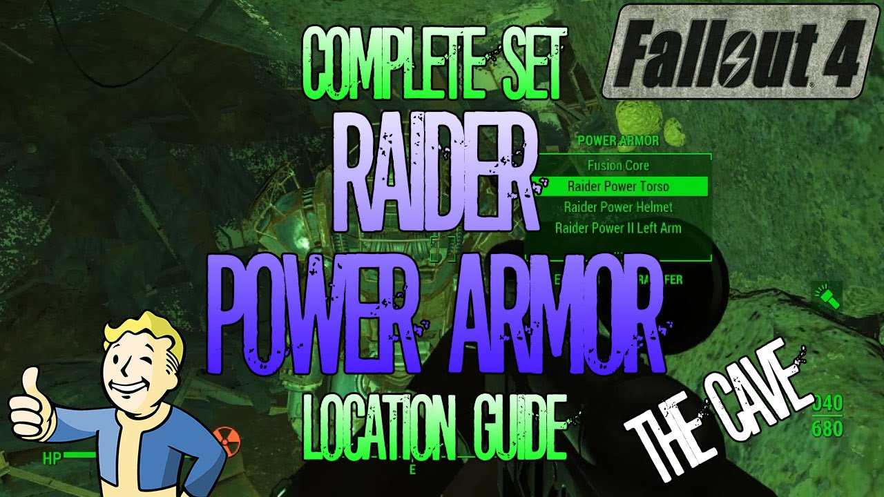 Fallout 4 Full Raider Power Armor Location Guide The Cave Youtube