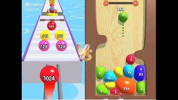 Merge ball 2048 v/s ball run android and ios gameplay brain teaser game