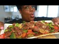 THE BEST PEPPER STEAK YOU'LL EVER MAKE COOKING AND EATING