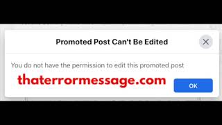 You do not have permission to edit this promoted post. (Facebook)