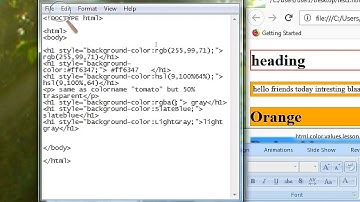 HTML lesson:10.02 (part-1) html colors value example notepad practical in Telugu