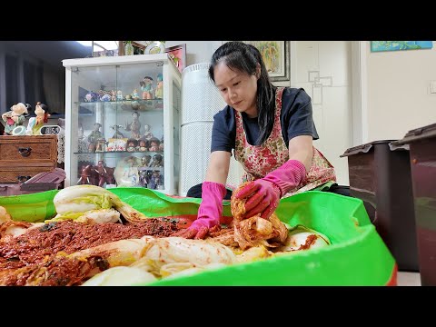 🔥1년 중에 김치 제일 맛있는 날~🤤 올해도 어김없이 엄마랑 40kg 김장🥬하고 막걸리 수육까지 야무지게 먹방(ft.싼재네마켓)