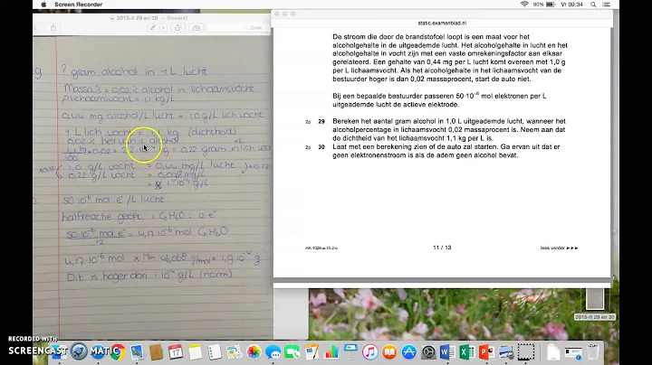Examen havo 2015-II opgaven 29 en 30
