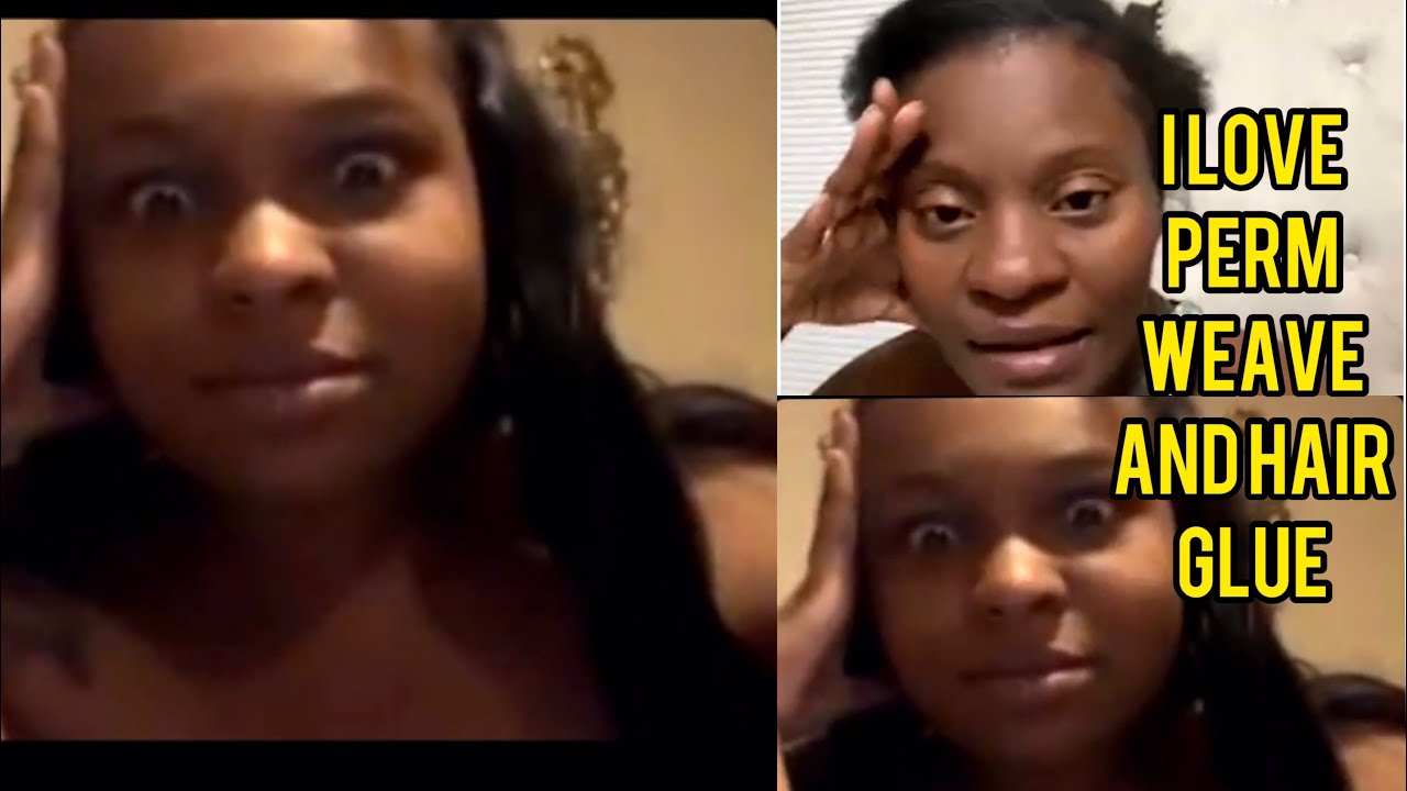 Hair glue,weave,and perm (hair relaxer) YouTube