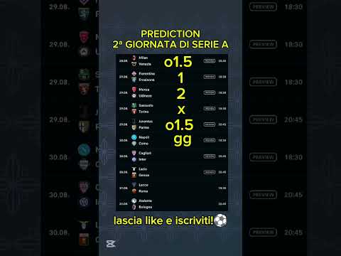 Video Pronostico della seconda giornata di Serie A