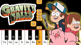 GRAVITY FALLS PIANO - PIANO FACIL - PIANO TUTORIAL - GRAVITY FALLS THEME SONG - EASY PIANO