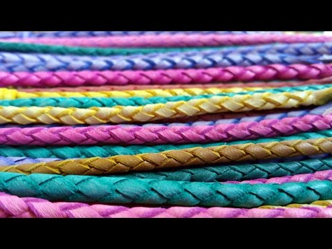 Cómo TEJER PULSERAS de CUERO TRENZADAS y REDONDAS con 4 cabos. TUTORIAL paso a paso