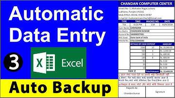 How To Create Full Automatic invoice in excel  || Auto Save, Auto Backup Invoice Entries II Part-3