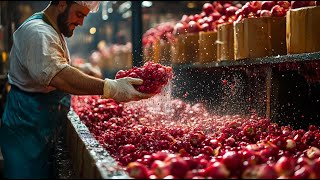 Harvest And Process Hundreds Of Tons Of Pomegranates - Modern Agricultural Technology Harvest And Process Hundreds Of Tons Of Pomegranates Modern Agricultural Technology